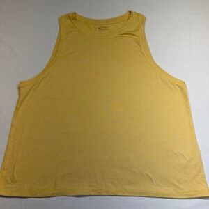 Athleta High Neck Swing Tank Top Large Butter Yellow Heather Athleisure Yoga